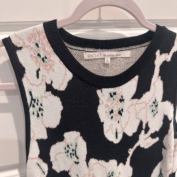 RACHEL Rachel Roy Knit Stretch Dress Size Medium Floral Print Sleeveless-SMALL - Picture 3 of 6